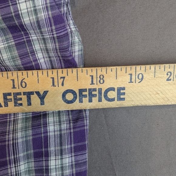 Cinch Size 10 Boys Button Down Shirt Purple White Green - Picture 8 of 9